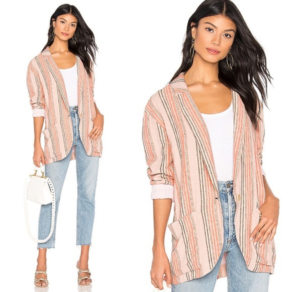 FREE PEOPLE STRAWBERRY SORBET COMBO JACKET SHACKET sz S NWT